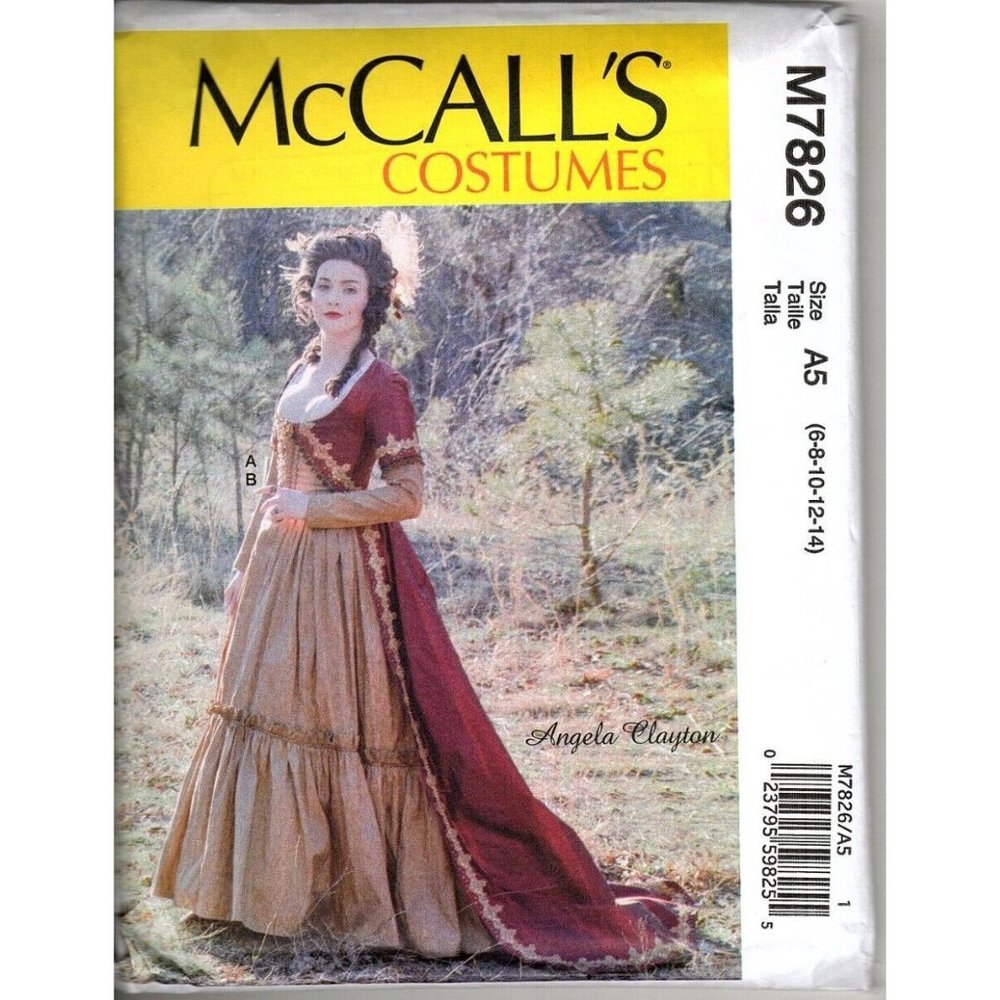 McCalls M7826 Misses 6 to 14 Historical Costume Renaissance Dress Pattern New